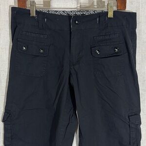 Refuge Women’s Black Cargo Shorts- Classic Utility Style